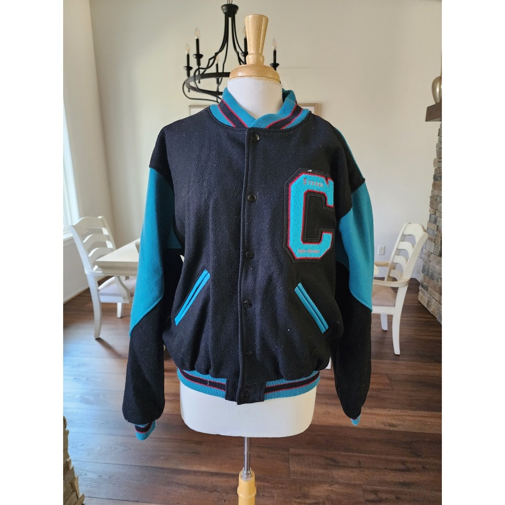 Vintage Wool Leather Golden Bear Mens Varsity‎ Bomber Jacket Letterman CISCO USA